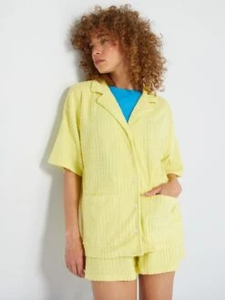 Camisa De Rizo - Amarillo -TrendyModa Ventas camisa de rizo amarillo anb36 1 frb4