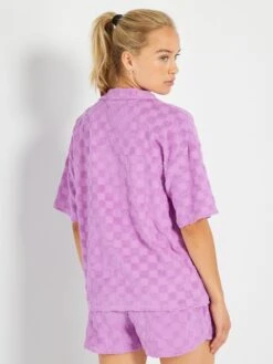 Camisa De Rizo - Rosa Iris -TrendyModa Ventas camisa de rizo rosa iris anb36 2 frb3