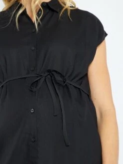 Camisa De Tejido Vaporoso - Negro -TrendyModa Ventas camisa de tejido vaporoso negro zn975 3 frb5