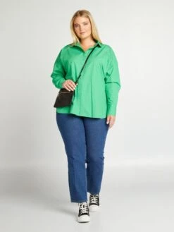 Camisa Larga Con Cuello Italiano - KELLY VERDE 8 Camisa Larga Con Cuello Italiano - KELLY VERDE -TrendyModa Ventas camisa larga con cuello italiano kelly verde aee84 6 frb2