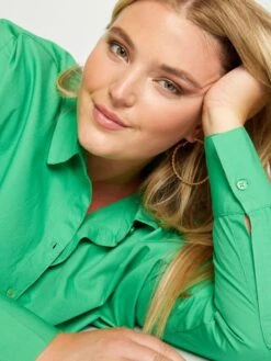 Camisa Larga Con Cuello Italiano - KELLY VERDE 10 Camisa Larga Con Cuello Italiano - KELLY VERDE -TrendyModa Ventas camisa larga con cuello italiano kelly verde aee84 6 frb4