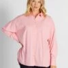 Camisa Larga Con Cuello Italiano - PONI ROSA -TrendyModa Ventas camisa larga con cuello italiano poni rosa aee84 5 frb1