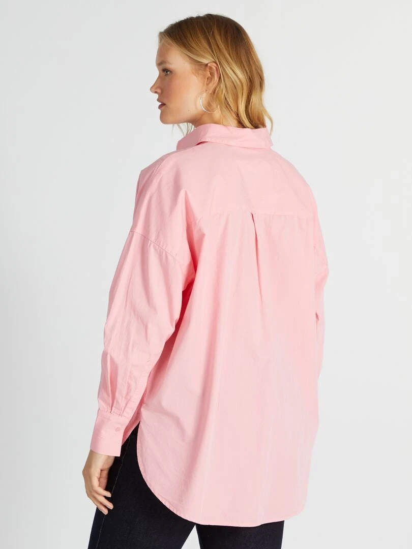 Camisa Larga Con Cuello Italiano - PONI ROSA 6 Camisa Larga Con Cuello Italiano - PONI ROSA - Imagen 4