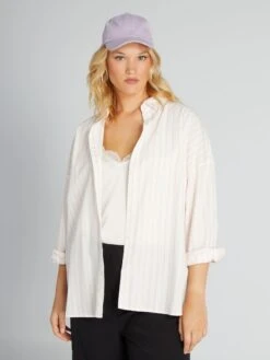 Camisa Larga Con Cuello Italiano - RAYCOCORO