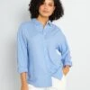 Camisa Larga Lisa De Lino - AZUL 2 Camisa Larga Lisa De Lino - AZUL -TrendyModa Ventas camisa larga lisa de lino azul zn912 2 frb1