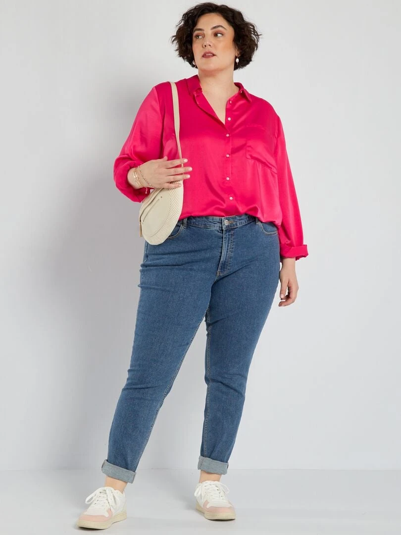 Camisa Larga Satinada - ROSA 4 Camisa Larga Satinada - ROSA - Imagen 2