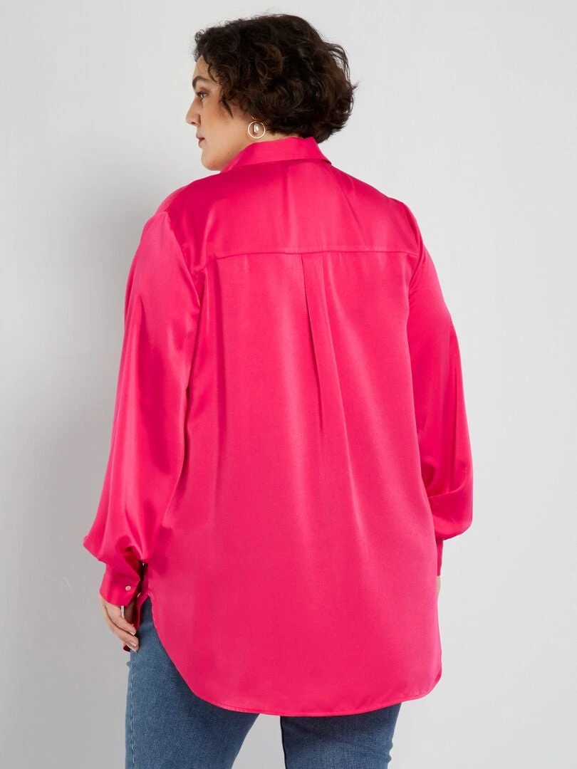 Camisa Larga Satinada - ROSA 6 Camisa Larga Satinada - ROSA - Imagen 4