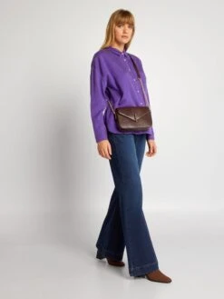 Camisa Lisa De Manga Larga - Morado -TrendyModa Ventas camisa lisa de manga larga morado aee34 5 frb4