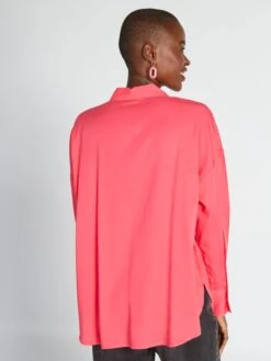 Camisa Lisa De Manga Larga - Rosa -TrendyModa Ventas camisa lisa de manga larga rosa aee34 3 frb3