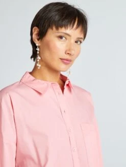 Camisa Lisa De Popelina - PONI ROSA -TrendyModa Ventas camisa lisa de popelina poni rosa yz369 12 frb3