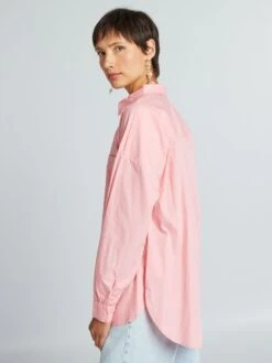 Camisa Lisa De Popelina - PONI ROSA -TrendyModa Ventas camisa lisa de popelina poni rosa yz369 12 frb4