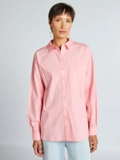 Camisa Lisa De Popelina - PONI ROSA -TrendyModa Ventas camisa lisa de popelina poni rosa yz369 12 frb6