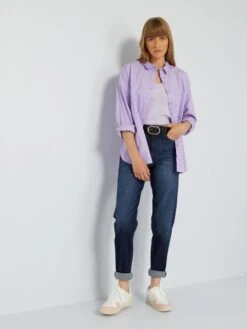 Camisa Lisa De Popelina - PURPURA -TrendyModa Ventas camisa lisa de popelina purpura yz369 11 frb4
