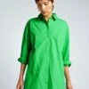 Camisa Oversize De Popelina - Verde -TrendyModa Ventas camisa oversize de popelina verde aee08 4 frb1