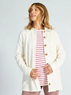 Camisa Premamá De Pana - BLANCO