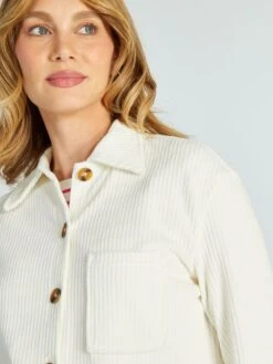 Camisa Premamá De Pana - BLANCO -TrendyModa Ventas camisa premama de pana blanco ajq25 2 frb3