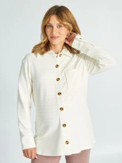 Camisa Premamá De Pana - BLANCO -TrendyModa Ventas camisa premama de pana blanco ajq25 2 frb5