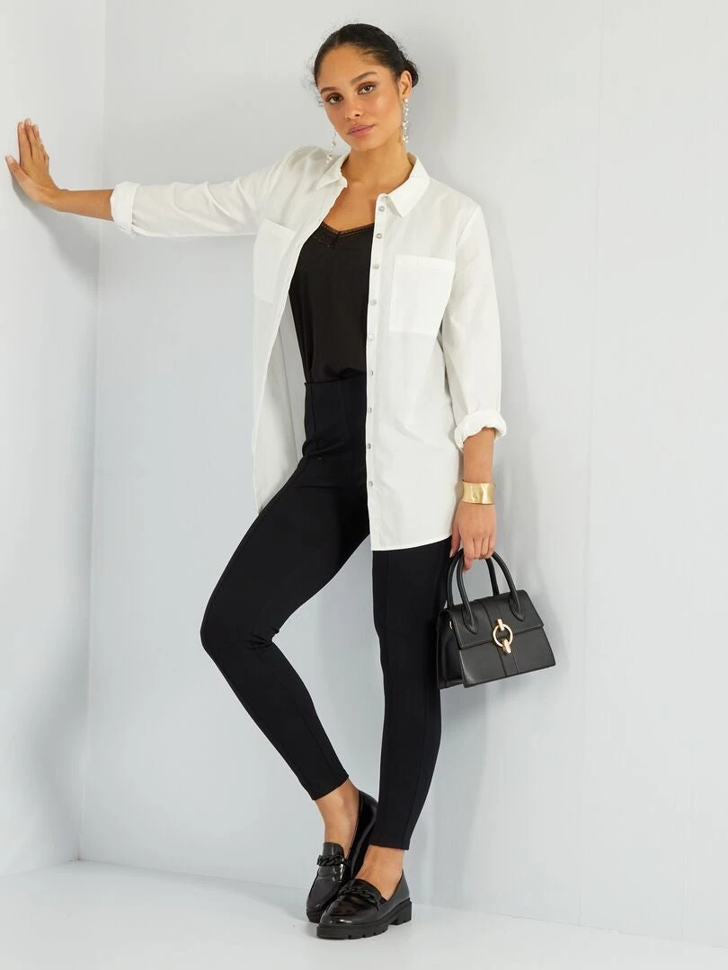 Camisa Recta De Popelina - YO_BLANCO 4 Camisa Recta De Popelina - YO_BLANCO - Imagen 2