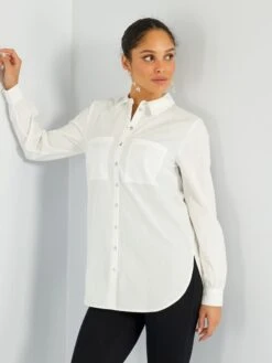 Camisa Recta De Popelina - YO_BLANCO 11 Camisa Recta De Popelina - YO_BLANCO -TrendyModa Ventas camisa recta de popelina yoblanco aeb05 2 frb5