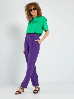 Camisa Satinada De Manga Corta - Verde