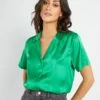 Camisa Satinada 'JDY' - VERDE 1 Camisa Satinada 'JDY' - VERDE -TrendyModa Ventas camisa satinada jdy verde ais71 1 frb1