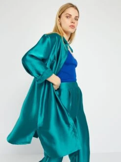 Camisa Satinada Tipo Mandala - AZUL