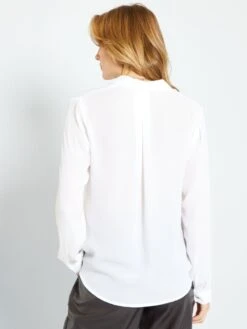 Camisa Vaporosa - Blanco -TrendyModa Ventas camisa vaporosa blanco xm738 1 frb5