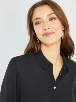 Camisa Vaporosa - Negro -TrendyModa Ventas camisa vaporosa negro xm738 8 frb3