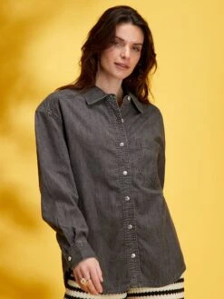 Camisa Vaquera - GRIS -TrendyModa Ventas camisa vaquera gris aac60 3 frb6