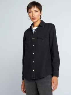 Camisa Vaquera - NEGRO_DENI -TrendyModa Ventas camisa vaquera negrodeni aii52 1 frb4