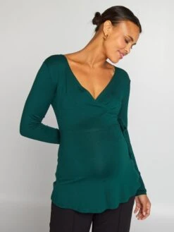 Camiseta Con Cuello Cruzado - PONE VERDE -TrendyModa Ventas camiseta con cuello cruzado pone verde ala71 5 frb4