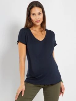 Camiseta De Canalé Premamá - SAVIA AZUL