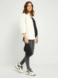 Camiseta De Lactancia Con Cuello Redondo - Negro -TrendyModa Ventas camiseta de lactancia con cuello redondo negro ahw26 2 frb2