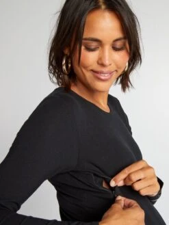 Camiseta De Lactancia - Negro -TrendyModa Ventas camiseta de lactancia negro ala78 3 frb2