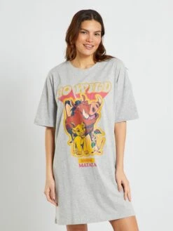 Camiseta De Pijama De Punto 'Disney' - GRIS -TrendyModa Ventas camiseta de pijama de punto disney gris zr902 1 frb1