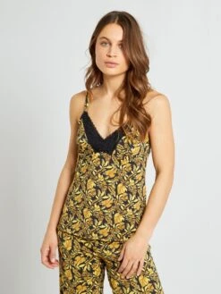 Camiseta De Tirantes De Pijama - BEIGE 10 Camiseta De Tirantes De Pijama - BEIGE -TrendyModa Ventas camiseta de tirantes de pijama beige amw03 1 frb4