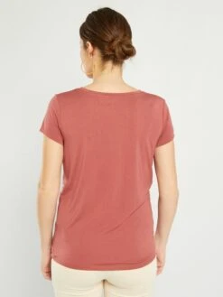 Camiseta Premamá Anudada Por Delante - ROJO -TrendyModa Ventas camiseta premama anudada por delante rojo ahq35 2 frb3