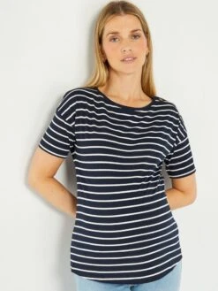Camiseta Premamá De Estilo Marinero - AZUL