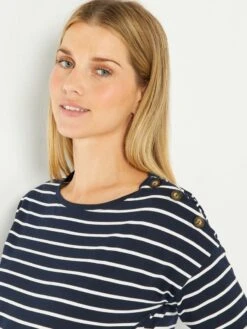 Camiseta Premamá De Estilo Marinero - AZUL -TrendyModa Ventas camiseta premama de estilo marinero azul aho45 1 frb3