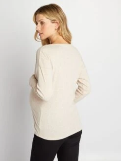 Camiseta Premamá De Material De Jersey - BEIGE -TrendyModa Ventas camiseta premama de material de jersey beige ala76 2 frb3