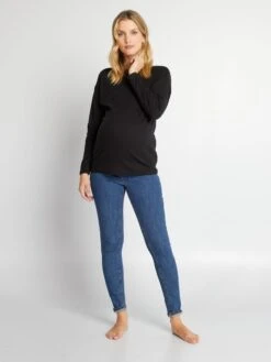 Camiseta Premamá De Material De Jersey - Negro