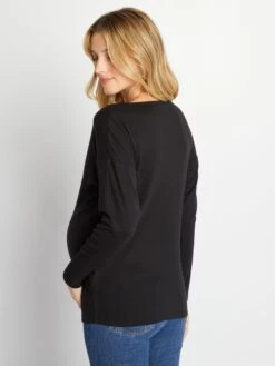 Camiseta Premamá De Material De Jersey - Negro -TrendyModa Ventas camiseta premama de material de jersey negro ala76 3 frb3