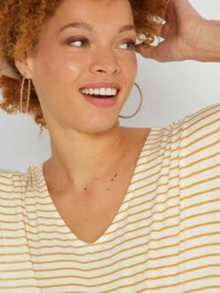 Camiseta Premamá De Rayas - BLANCO -TrendyModa Ventas camiseta premama de rayas blanco zo388 1 frb3