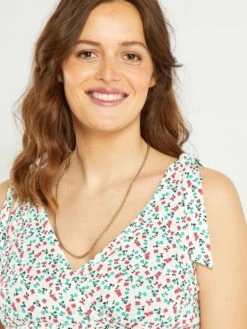 Camiseta Premamá De Tirantes Con Estampado - BLANCO -TrendyModa Ventas camiseta premama de tirantes con estampado blanco zr335 7 frb4