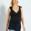 Camiseta Premamá De Tirantes Con Estampado - Negro -TrendyModa Ventas camiseta premama de tirantes con estampado negro zr335 3 frb1
