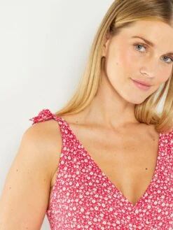 Camiseta Premamá De Tirantes Con Estampado - ROSA -TrendyModa Ventas camiseta premama de tirantes con estampado rosa zr335 8 frb3