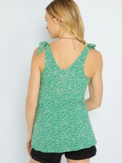 Camiseta Premamá De Tirantes Con Estampado - VERDE -TrendyModa Ventas camiseta premama de tirantes con estampado verde zr335 5 frb3