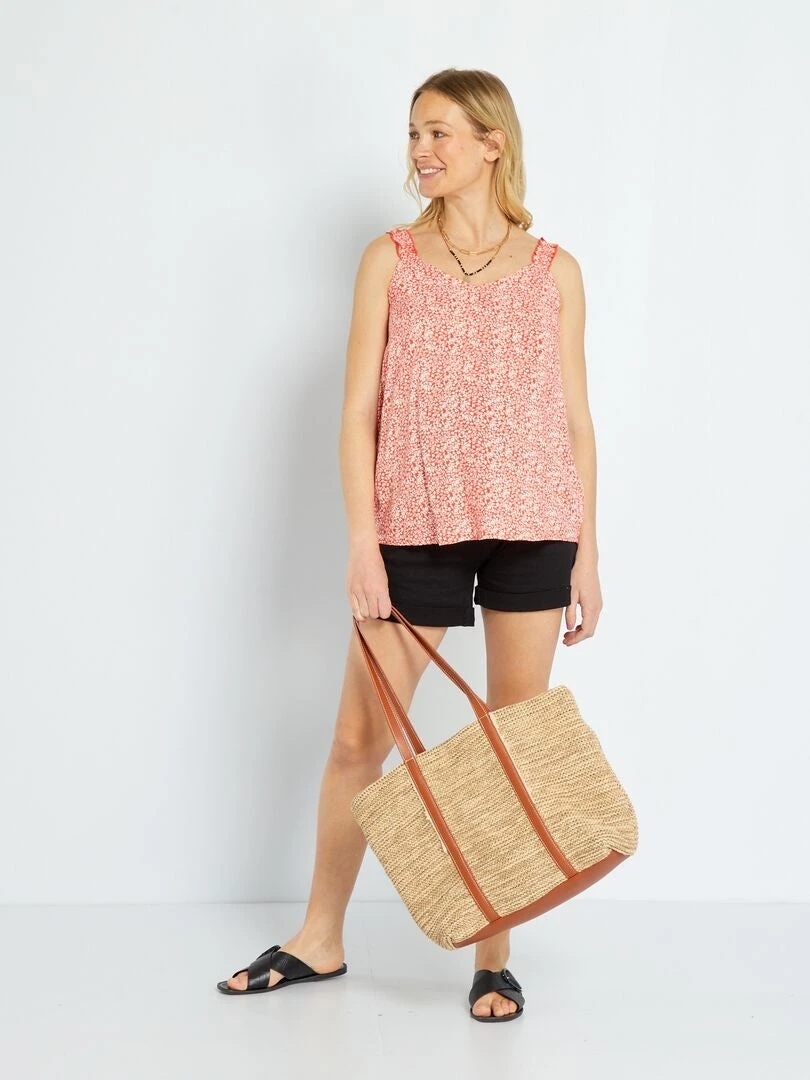 Camiseta Premamá De Tirantes - NARANJA 3 Camiseta Premamá De Tirantes - NARANJA