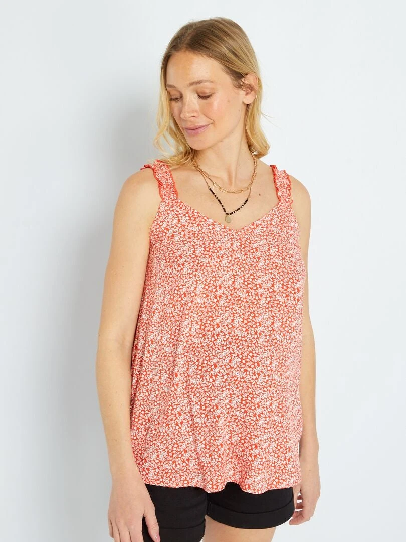 Camiseta Premamá De Tirantes - NARANJA 4 Camiseta Premamá De Tirantes - NARANJA - Imagen 2