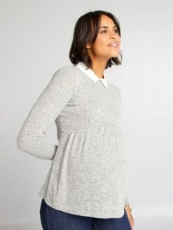 Camiseta Premamá - GRIS -TrendyModa Ventas camiseta premama gris akv33 2 frb3